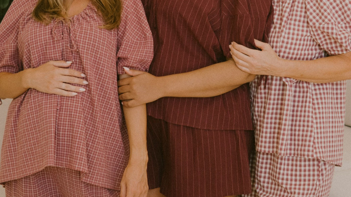 Models wearing the Rosé collection, a feeding friendly range in sizes 6 to 26