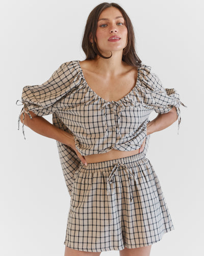 Matilda Shorts | Neutral Gingham