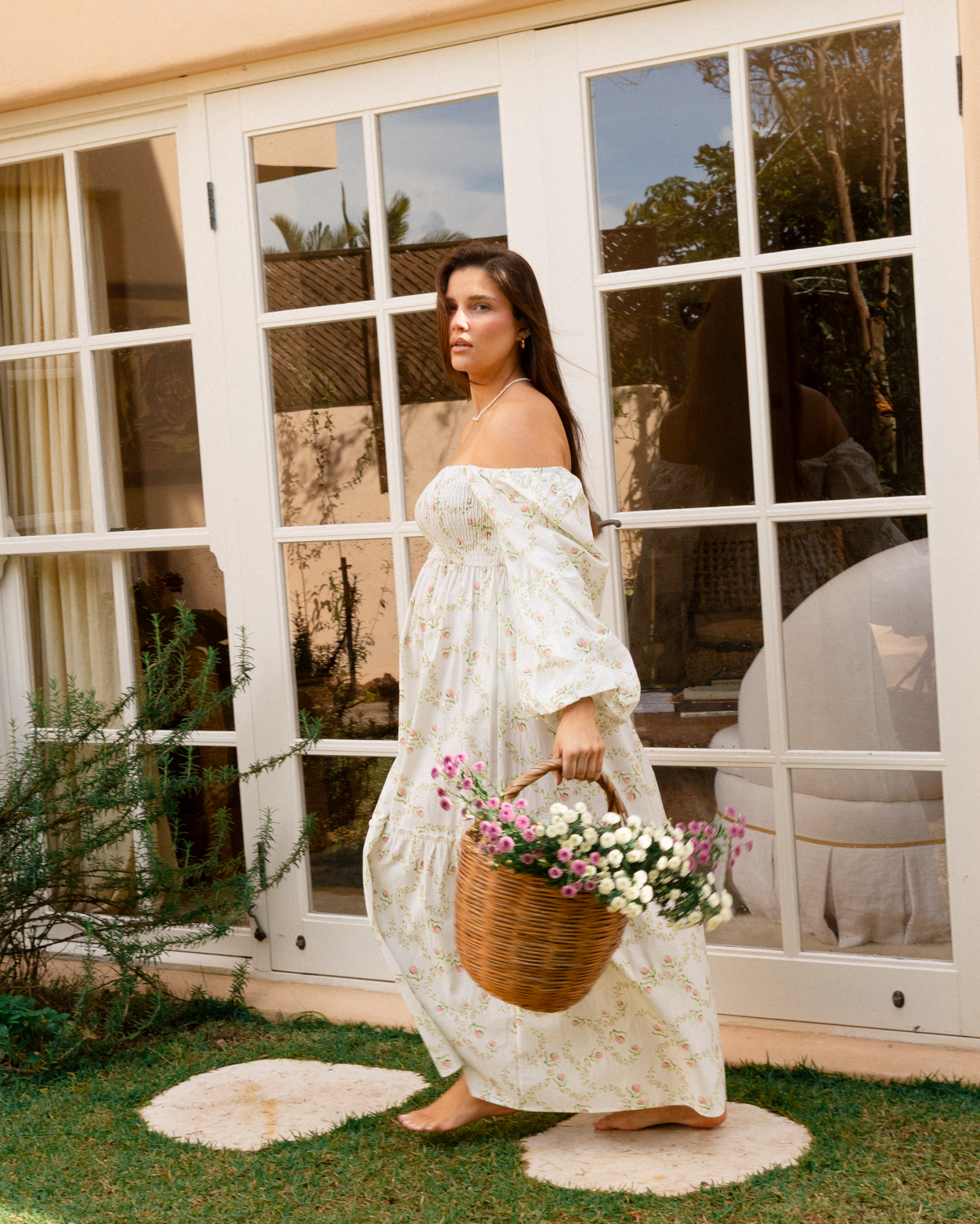 Izzy Maxi Dress in Cottage Rose - Breastfeeding and Maternity Friendly Maxi - The Lullaby Club