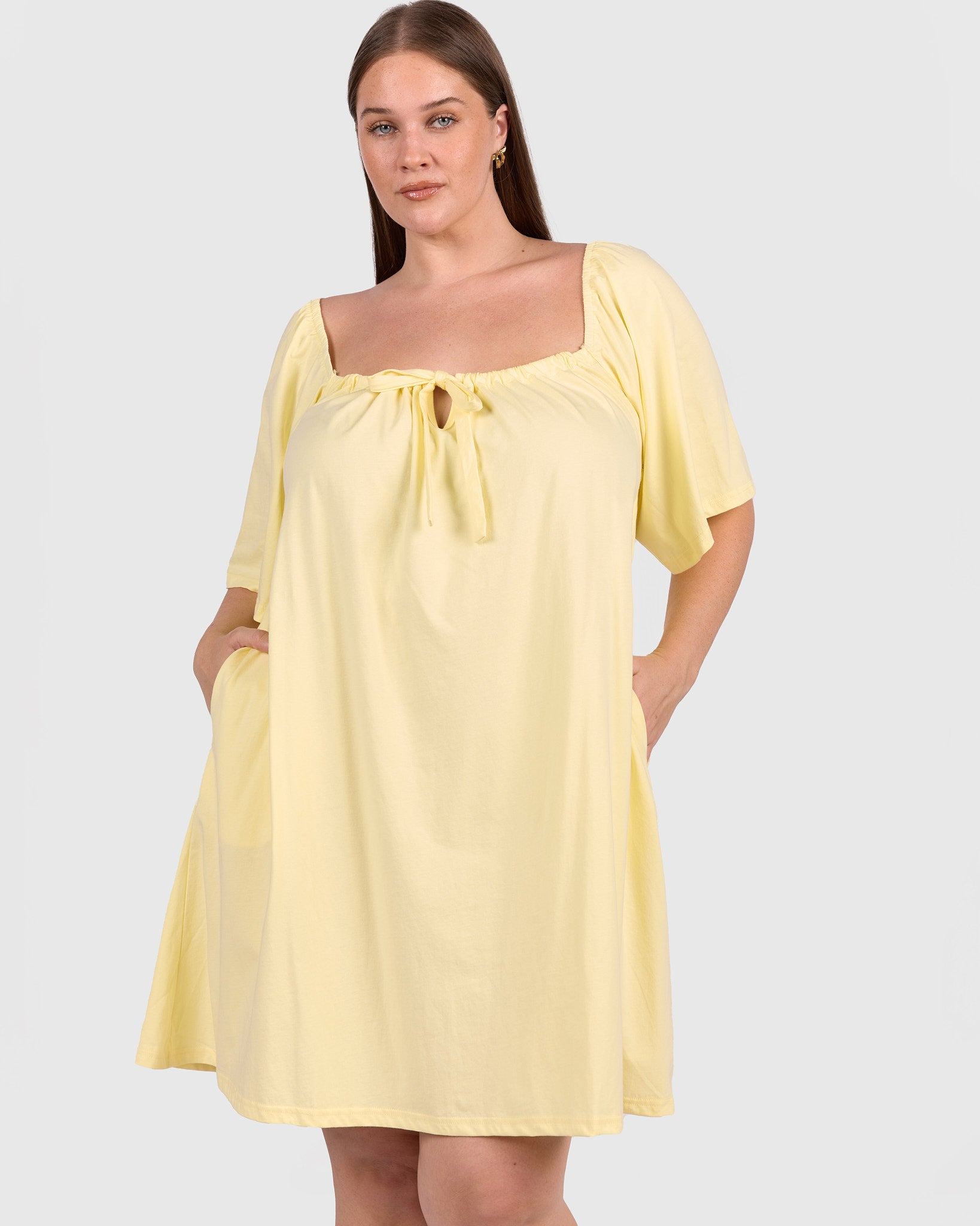Ocean Nightie in Lemon - Breastfeeding Access - The Lullaby Club