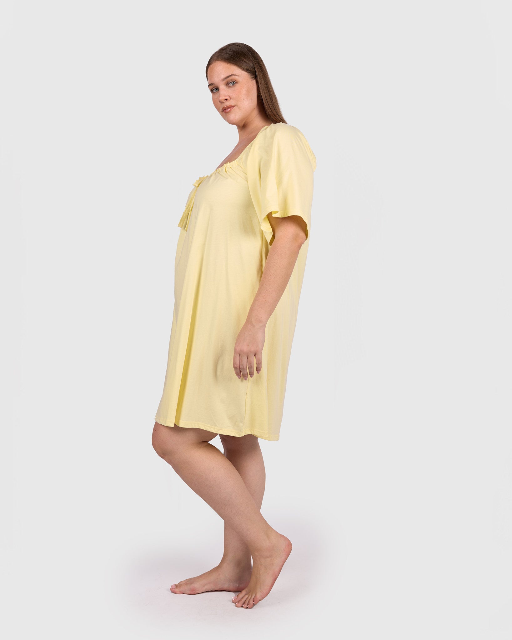 Ocean Nightie in Lemon - Size Inclusive AU 6-26 - The Lullaby Club