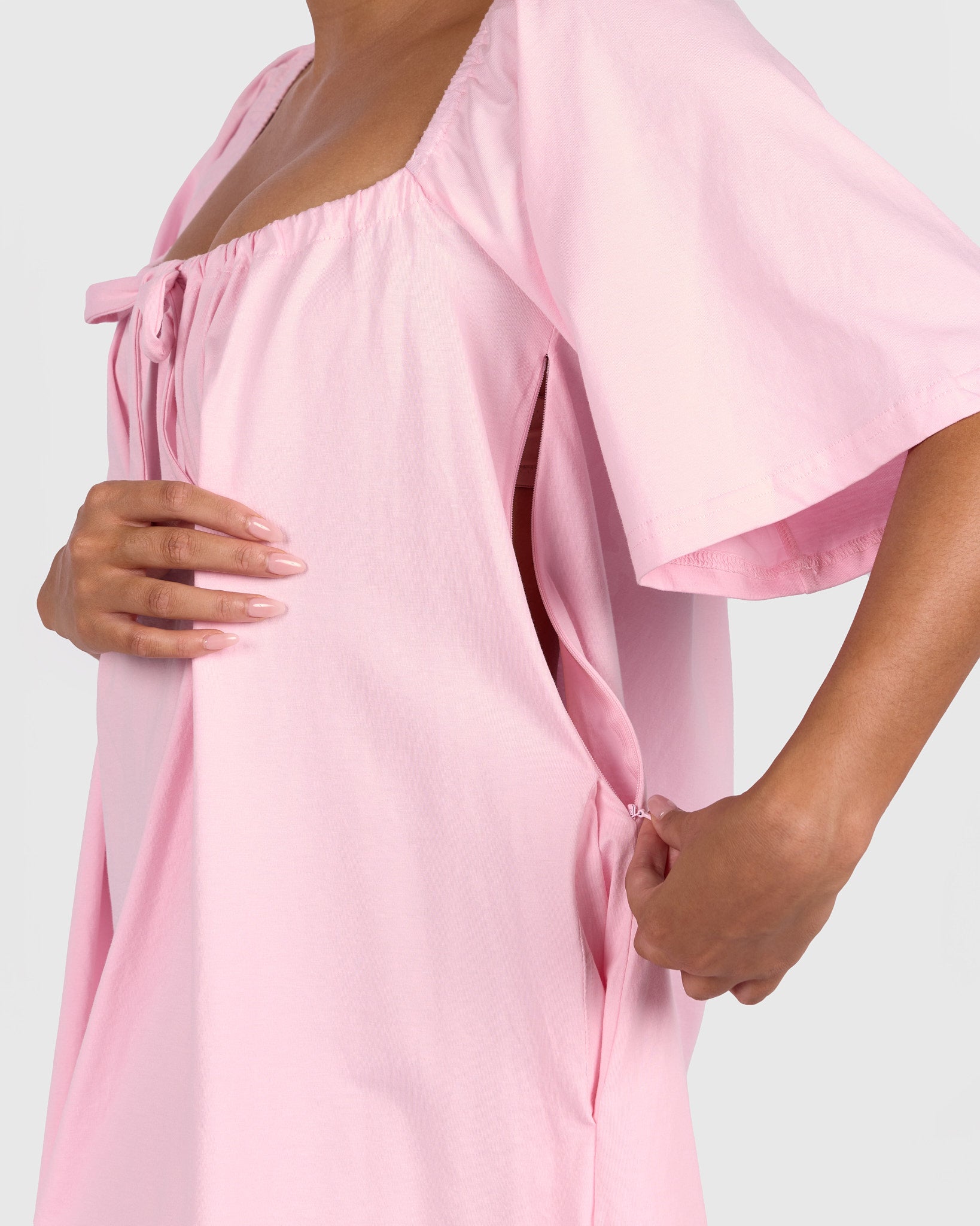 Ocean Nightie in Rosette - Breastfeeding Side Zip - The Lullaby Club