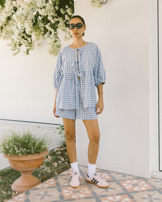 Florence Top | Blue Gingham