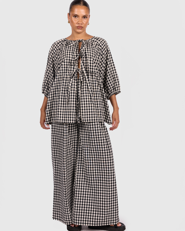 Florence Top | Black Gingham