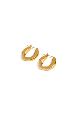 Geo Hoop Earrings | Gold