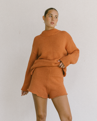Sarah Chunky Knit Jumper | Burnt Orange