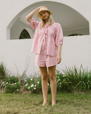 Florence Top | Pink Gingham