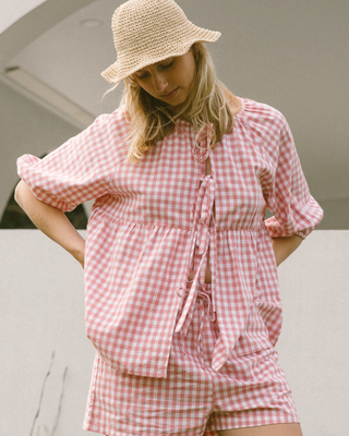 Florence Top | Pink Gingham