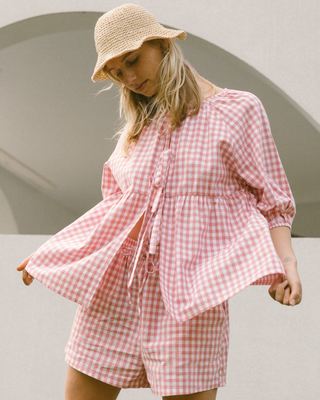 Florence Top | Pink Gingham