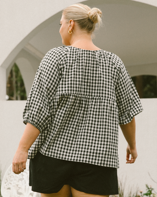 Florence Top | Black Gingham