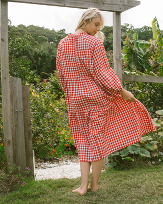 Maxi Avalon Smock Dress | Red Gingham