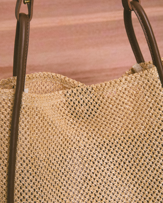 Azure Woven Handbag | Brown