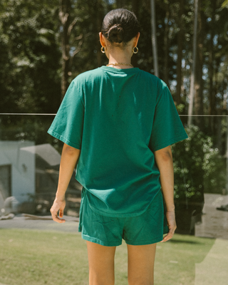 Essentials Tee | Emerald & White