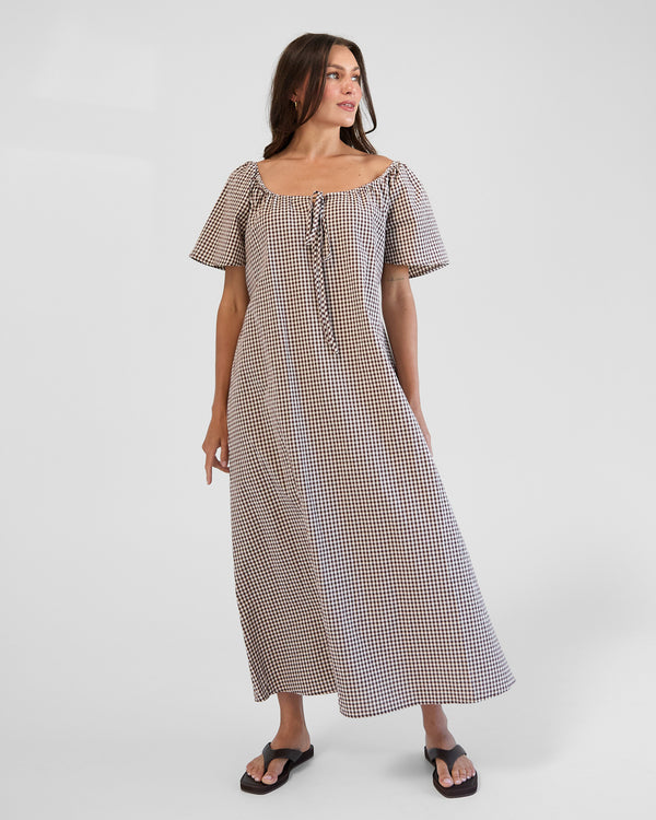 Kylie Maxi Dress | Toffee Gingham
