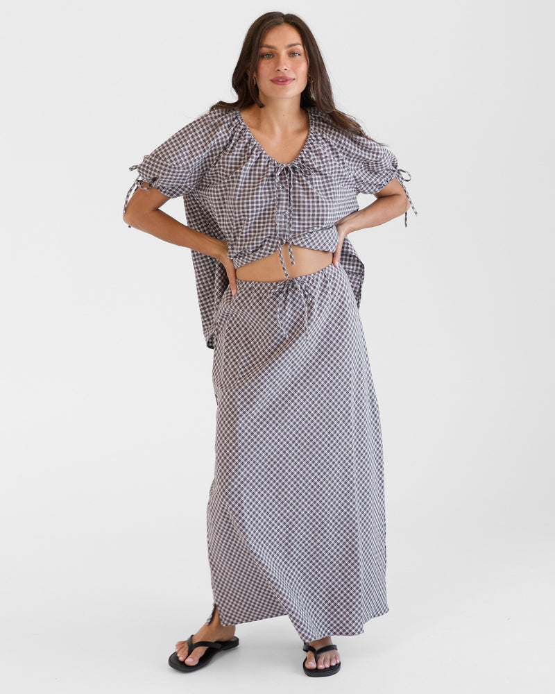 Lacey Skirt | Walnut Gingham