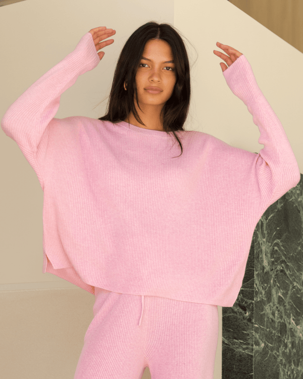 Alex Knit Sweater | Pink Marle