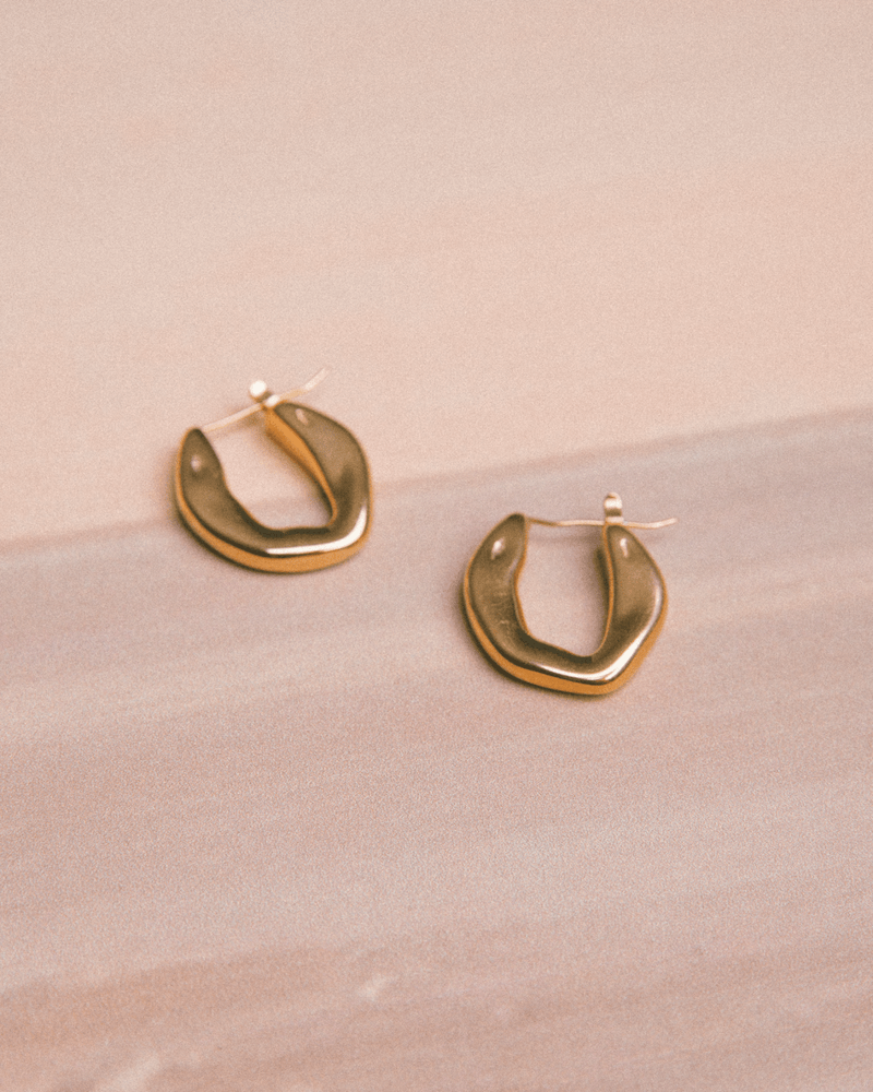 Geo Hoop Earrings | Gold