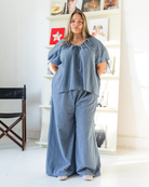 Lola Pants in Navy Gingham - Bump Friendly Pants - The Lullaby Club