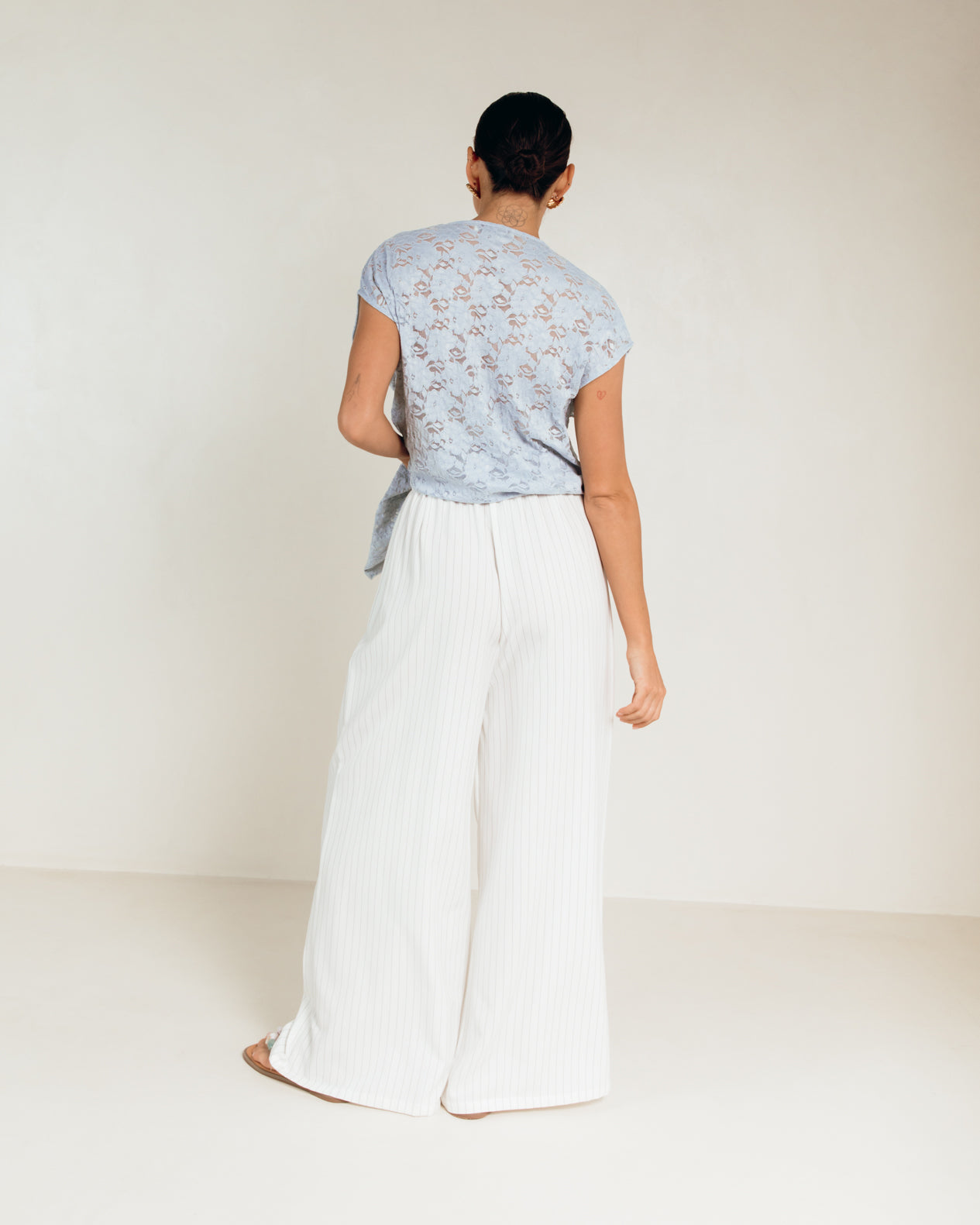 Lola Pants in White Pinstripe - Size Inclusive Fashion AU 6-26 - The Lullaby Club