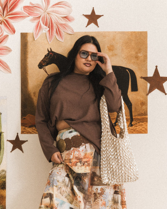 Long Sleeve Essentials Top | Chocolate Knit