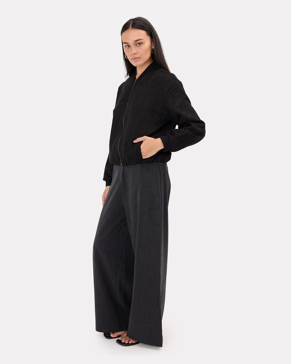 Lucia Bomber in Black | Size Inclusive Maternity Wear | The Lullaby Club