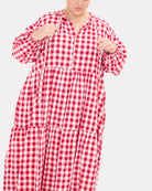 Maxi Avalon Smock in Red Gingham - Breastfeeding Access - The Lullaby Club