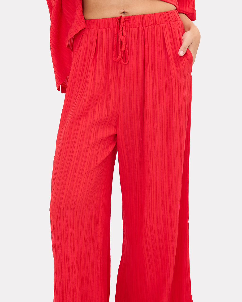 Posey Pants in Red Crepe - Maternity Friendly Pants - The Lullaby Club