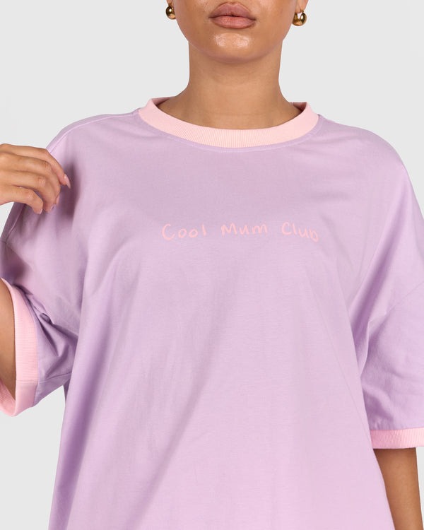 Slouchy Tee in Lilac - Breastfeeding Friendly Access - The Lullaby Club