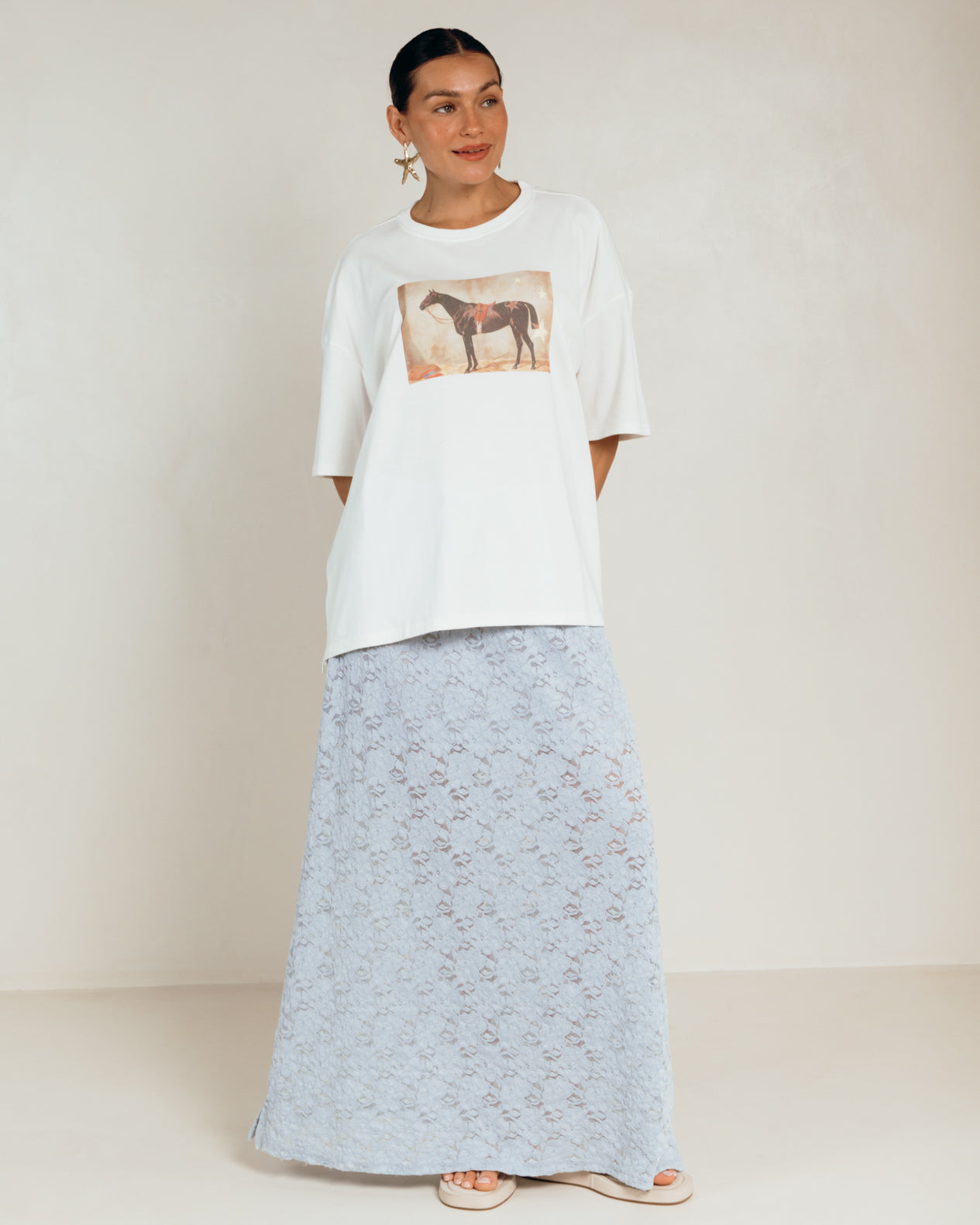 Slouchy Tee in Meadow Muse - Size Inclusive Oversized Graphic Tee - The Lullaby Club