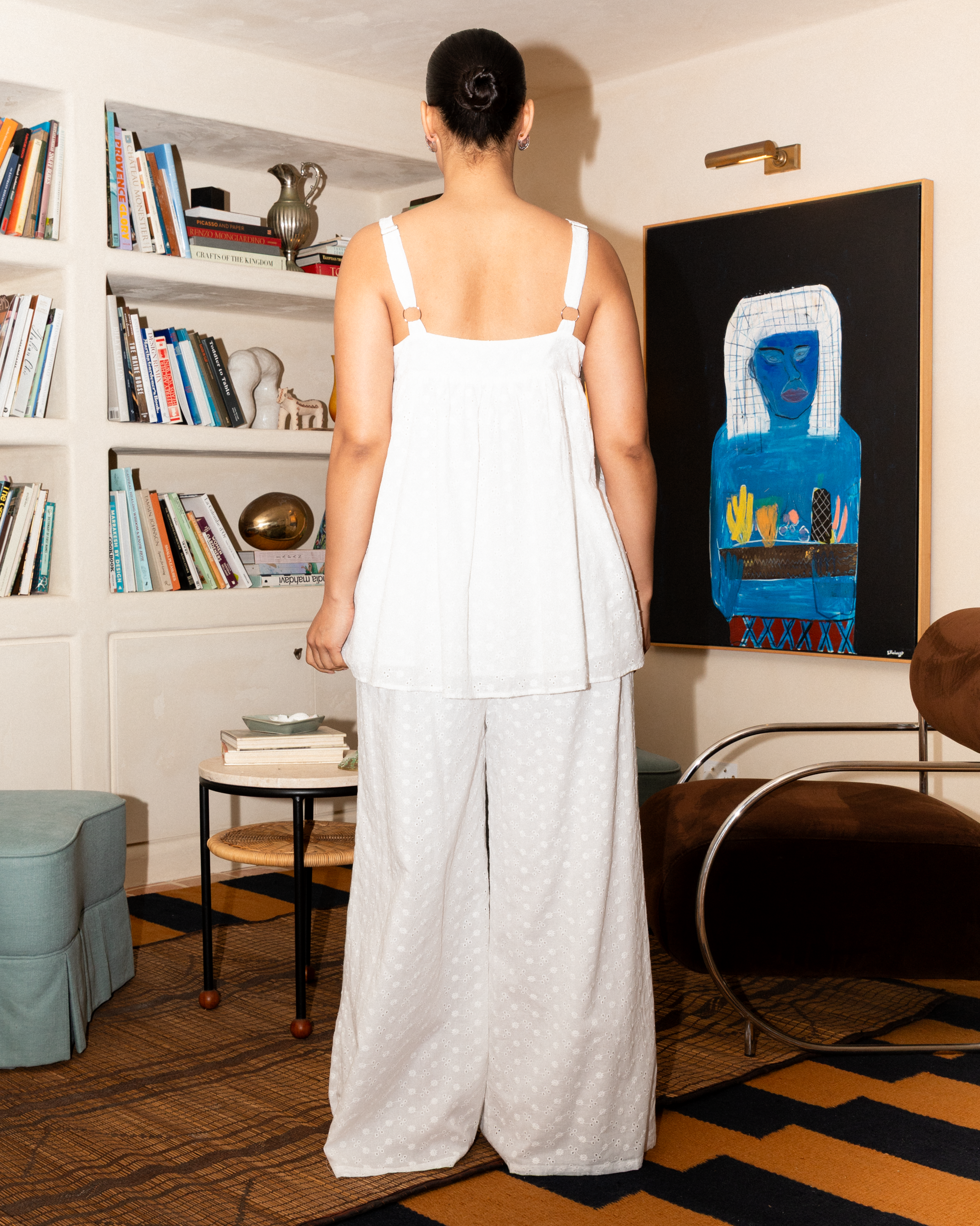 Zimi Top in White Embroidery - Adjustable Straps - The Lullaby Club