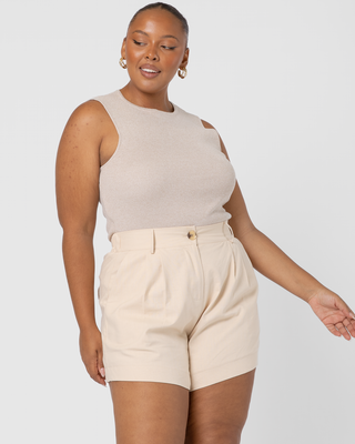 Maple Tailored Shorts | Beige