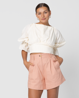 Fawn Boatneck Top | Eggshell